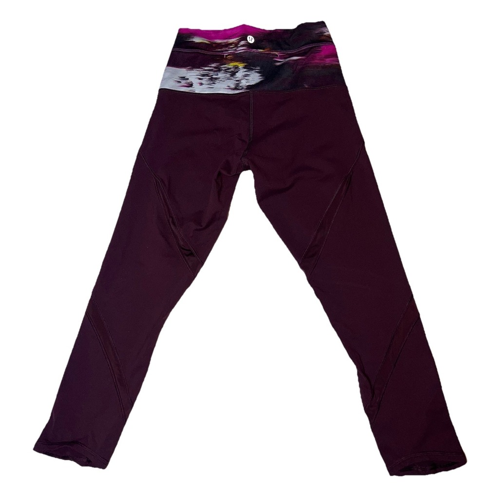 Lululemon 4 Wunder Under High Rise Bordeaux Drama Pigment Wind Berry Rumble Pant - Picture 2 of 8